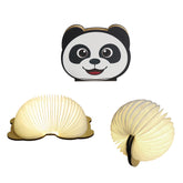 Goeco LED-opvouwbare boeklamp, veelkleurige cartoon Panda-nachtverlichting, USB-oplaadbare opvouwbare klaplamp voor